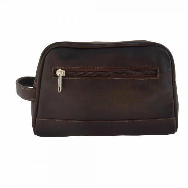Rolling Luggage Piel Leather Top Zip Toiletry Kit