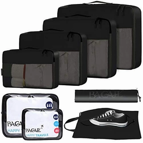 Luxury Travel Bag Packing Cubes Luggage Packing Organizers With Clear Bags.Shoe Bag8 Set 