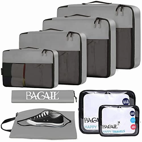 Mesh Travel Bag Travel Kit Bag Packing Cubes Luggage Packing Organizers With Clear Bags.Shoe Bag8 Set 