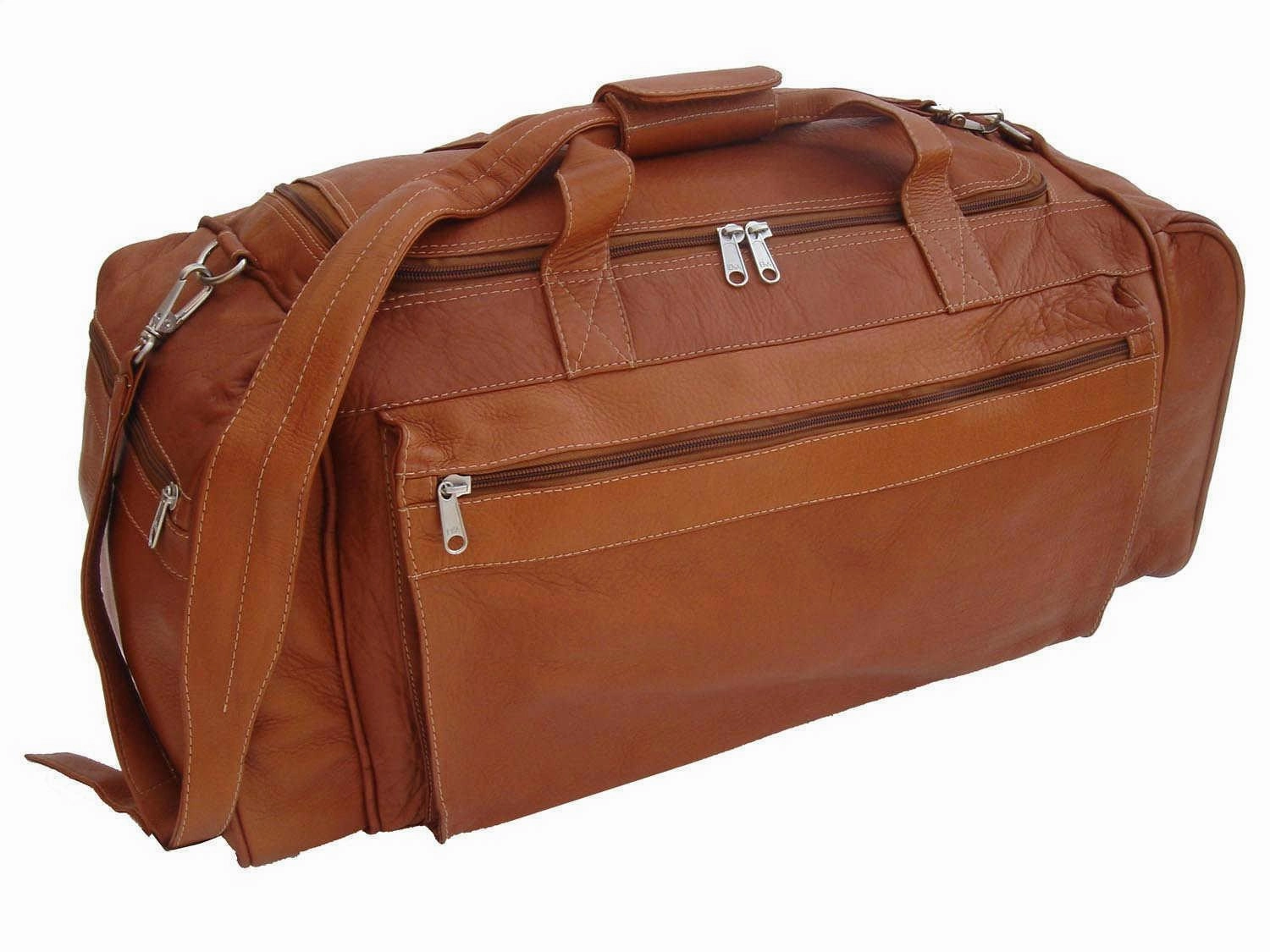 Piel Large Leather Duffel Travel Kit