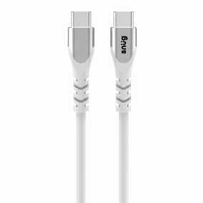 Deal of the Day Shop Grab Now Snug Type-C To Type-C Silicone Cable - 1.2 Meter - White (Snpw-Cabslty-Wh)