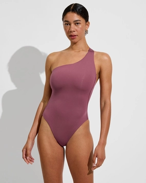 Shoreline Suit - Desert Plum sleek design swimwear for women, minimalist swim styles