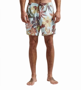 Shorey 16" Paradaiso Boardshorts In Light Blue mens beach swimwear, quick dry mens swimsuits