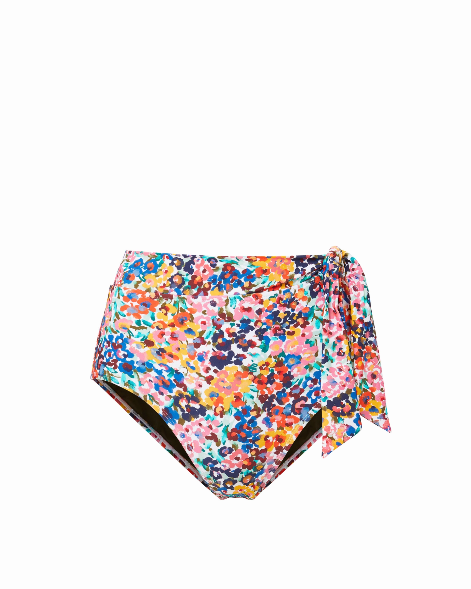 Side Tie High Waist Bottom In Painted Petals high waist swimwear women, swimsuit for women beachwear
