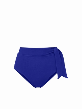 Side Tie High Waist Bottom Iris Texture fashionable beach swimwear, modern womens bikinis