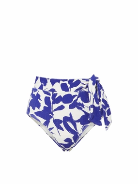 Side Tie High Waist Bottom Moraea Garden Texture high waist swimwear women, swimsuit for women beachwear