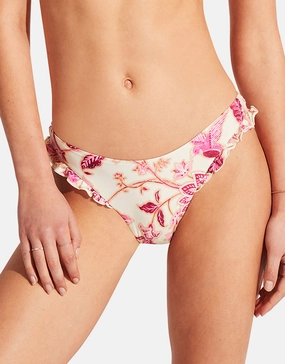 Silk Road High Cut Rio Bikini Pant - Pink adjustable swim bottoms women, flattering bikini bottoms