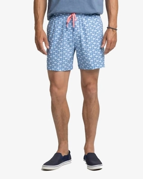 Skipping Jacks Heather Swim Trunk In Heather Clearwater Blue mens beach swimwear, quick dry mens swimsuits