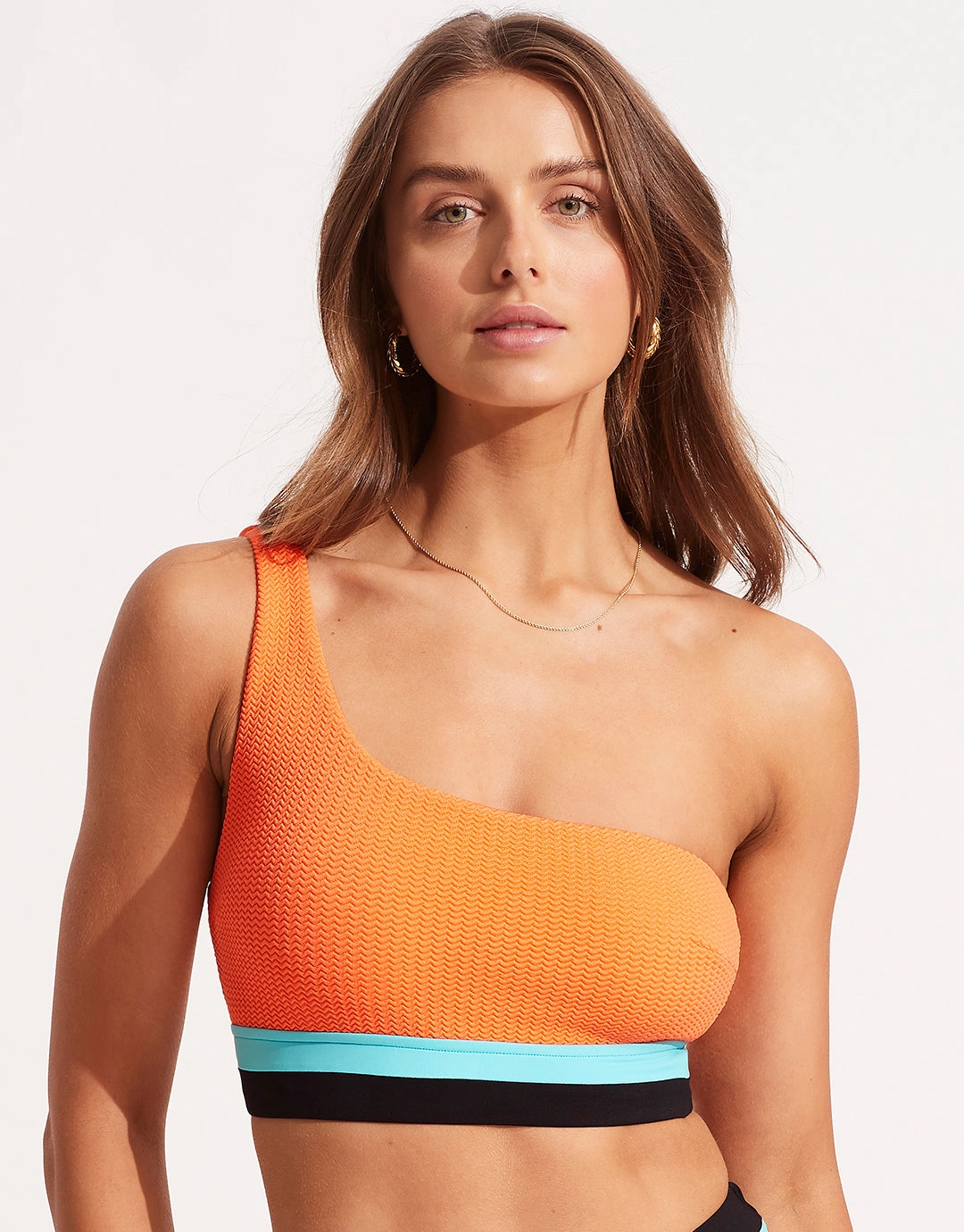 Slice of Splice One Shoulder Bikini Top - Tango full coverage swim tops, cute bikini tops