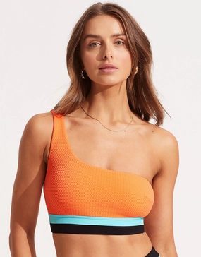 Slice of Splice One Shoulder Bikini Top - Tango full coverage swim tops, cute bikini tops