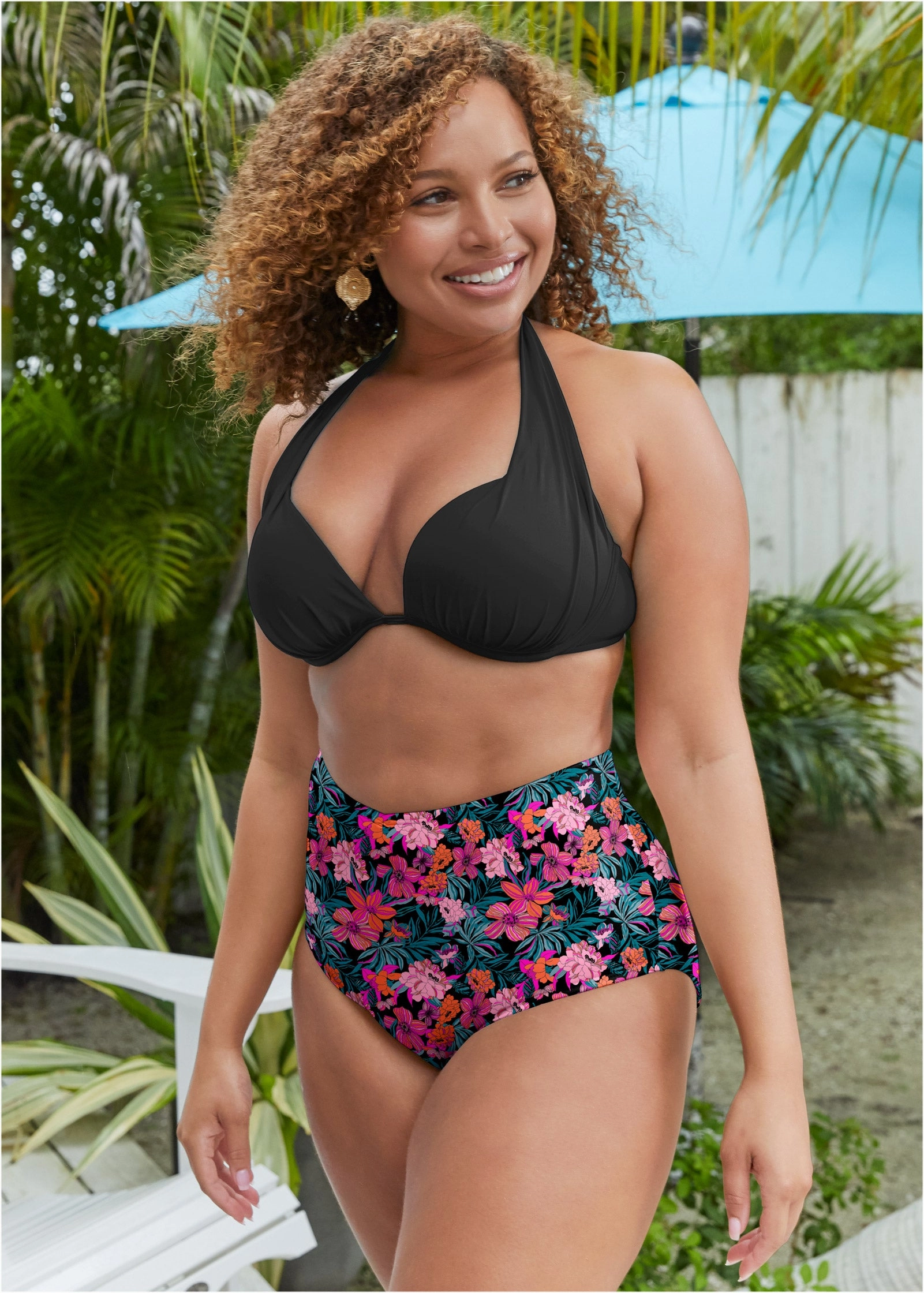Slimming Chic High-Waist Bottom - Hawaiian Hottie