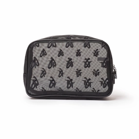 Small Mesh Monogram Toiletry Bag - Black Travel Carry Bag Outdoor Gear Bag