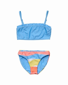 Snapper Rock Good Vibes Frilled Bandeau Bikini cute swimsuits for teen girls, modest teen swimwear