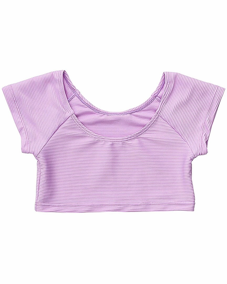 Snapper Rock Rib Crop Rash Top cute swimsuits for teen girls, modest teen swimwear