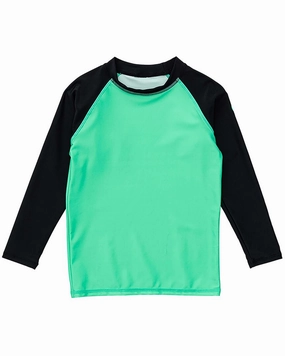 Snapper Rock Sustainable Rash Top cute swimsuits for teen girls, modest teen swimwear