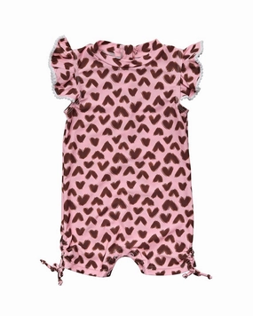 Snapper Rock Wild Love Flutter Sleeve Sunsuit cute swimsuits for teen girls, modest teen swimwear