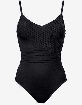 Softline Wrap Swimsuit - Black pool-ready swimwear for women, trendy swimwear collection