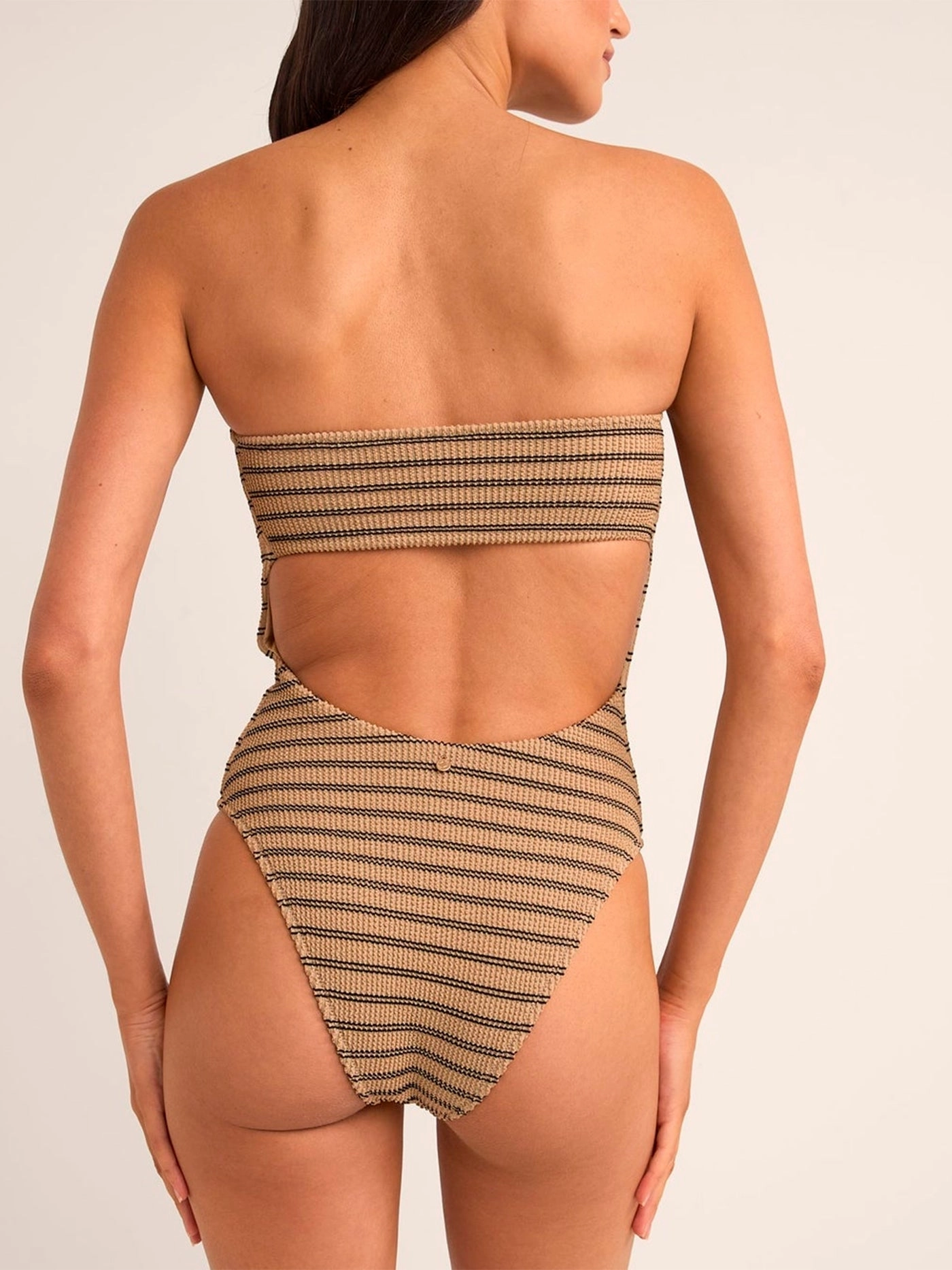 Sol Stripe Strapless One Piece Swimsuit