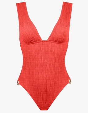 Solid Crush Swimsuit - Fiery Coral pool-ready swimwear for women, trendy swimwear collection