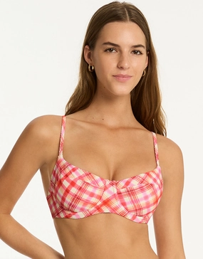 Somerset Balconette Bikini Top - Pink full coverage swim tops, cute bikini tops