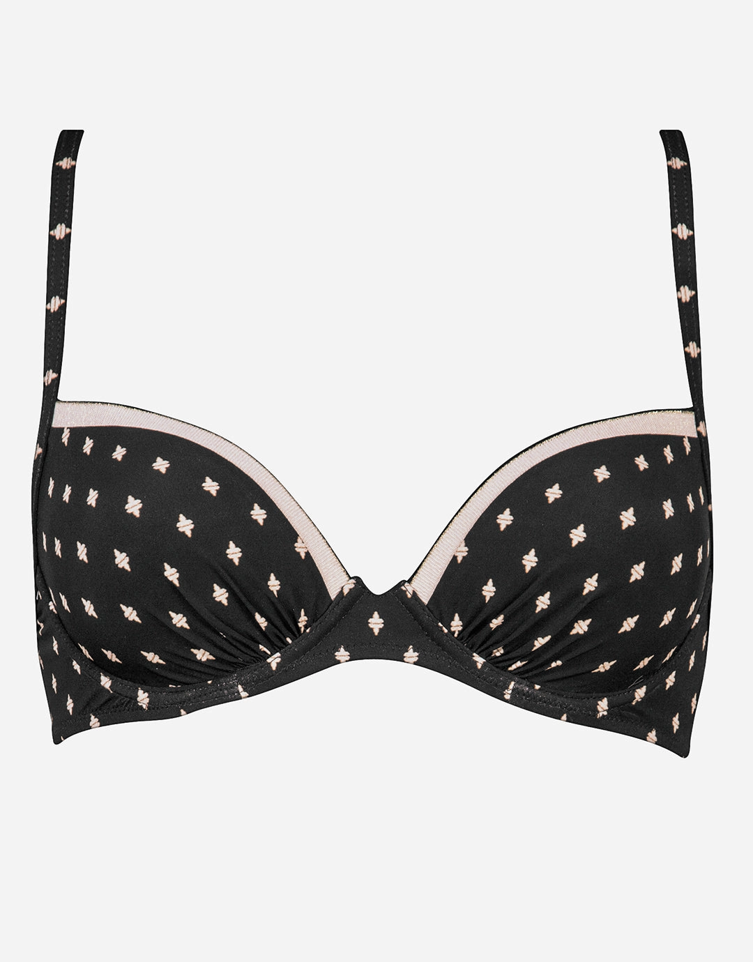 Soul Spots Underwired Bikini Top - Black full coverage swim tops, cute bikini tops