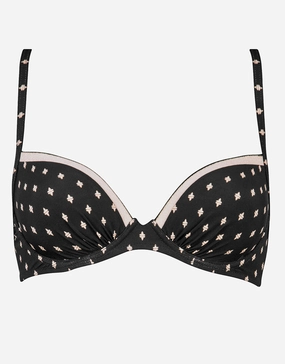 Soul Spots Underwired Bikini Top - Black full coverage swim tops, cute bikini tops