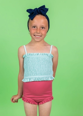 Spearmint | Mini Bandeau Top toddler girl swimwear, summer swimwear for girls