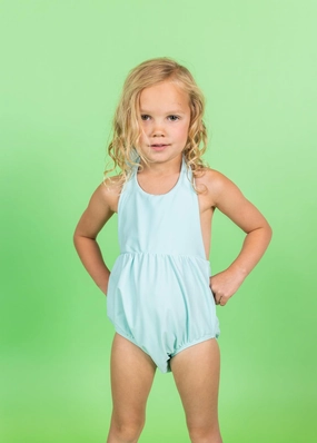 Spearmint | Mini Romper One-Piece toddler girl swimwear, summer swimwear for girls