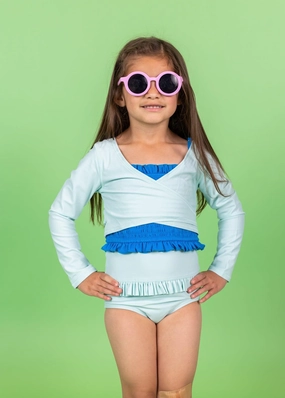 Spearmint | Mini Wrap Top Rashguard toddler girl swimwear, summer swimwear for girls