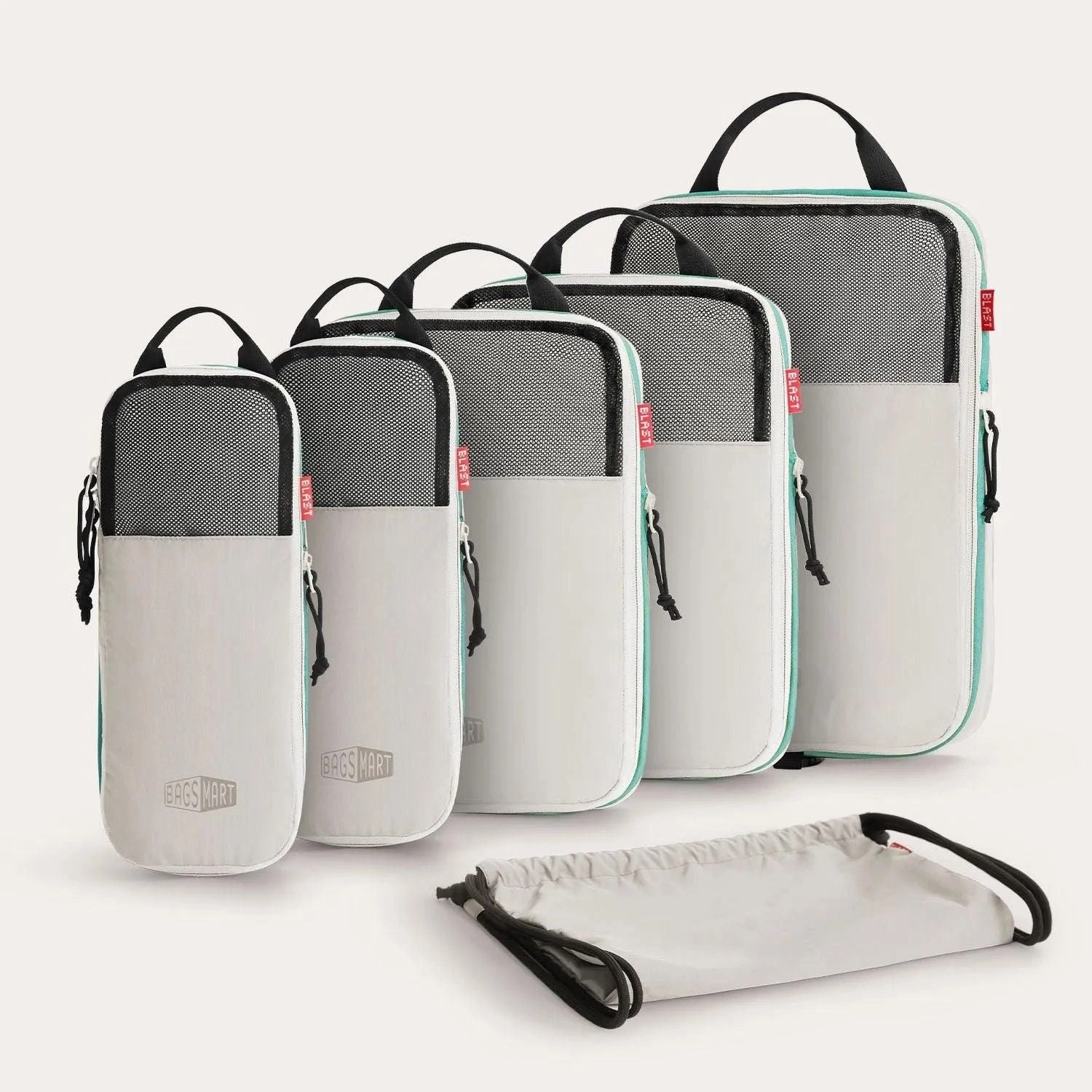 Bagsmart Blast 6-In-1 Compression Packing Cubes Mesh Travel Bag