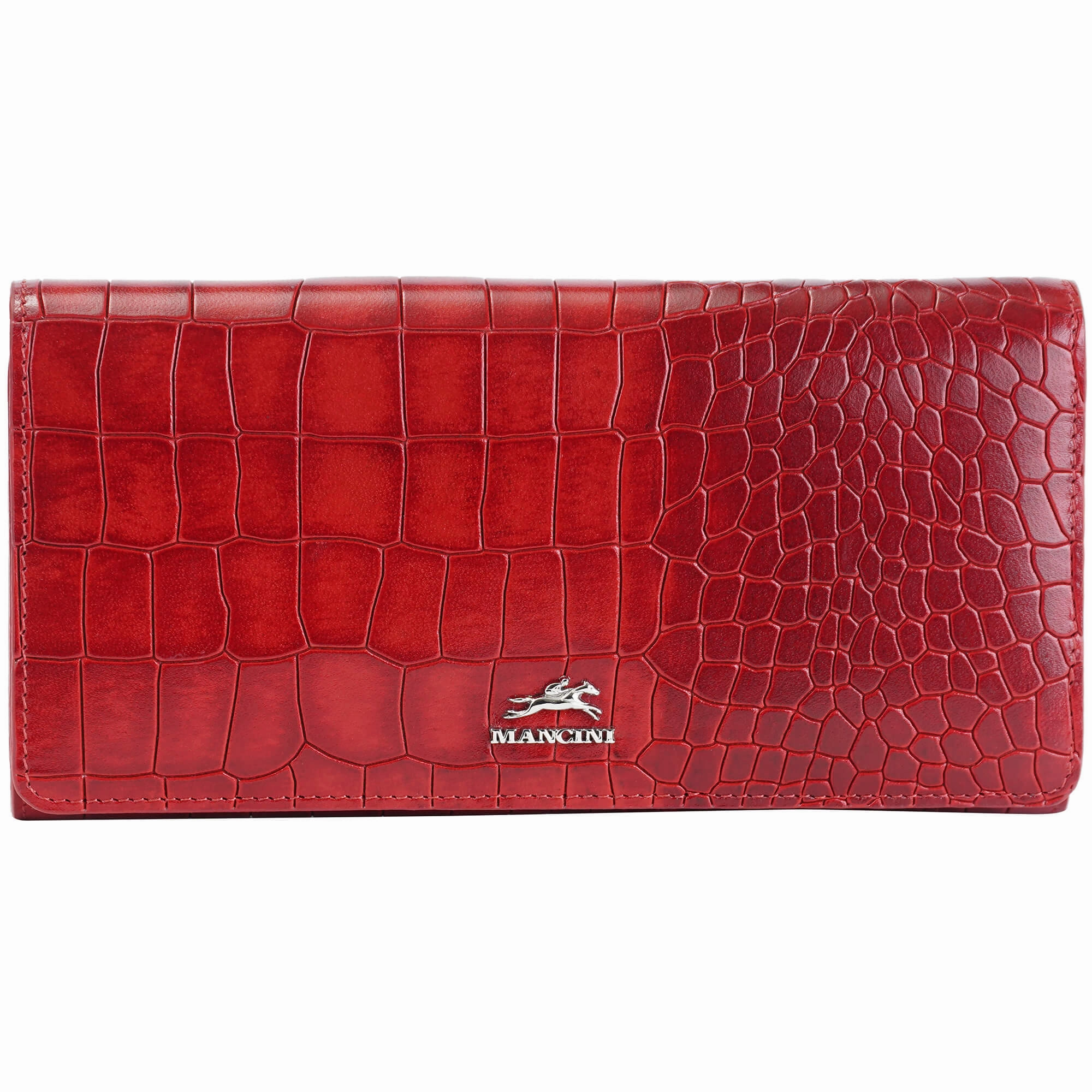 RFID Protection Case Mancini Croco2 WomenS Trifold Wallet With Enhanced Rfid Security