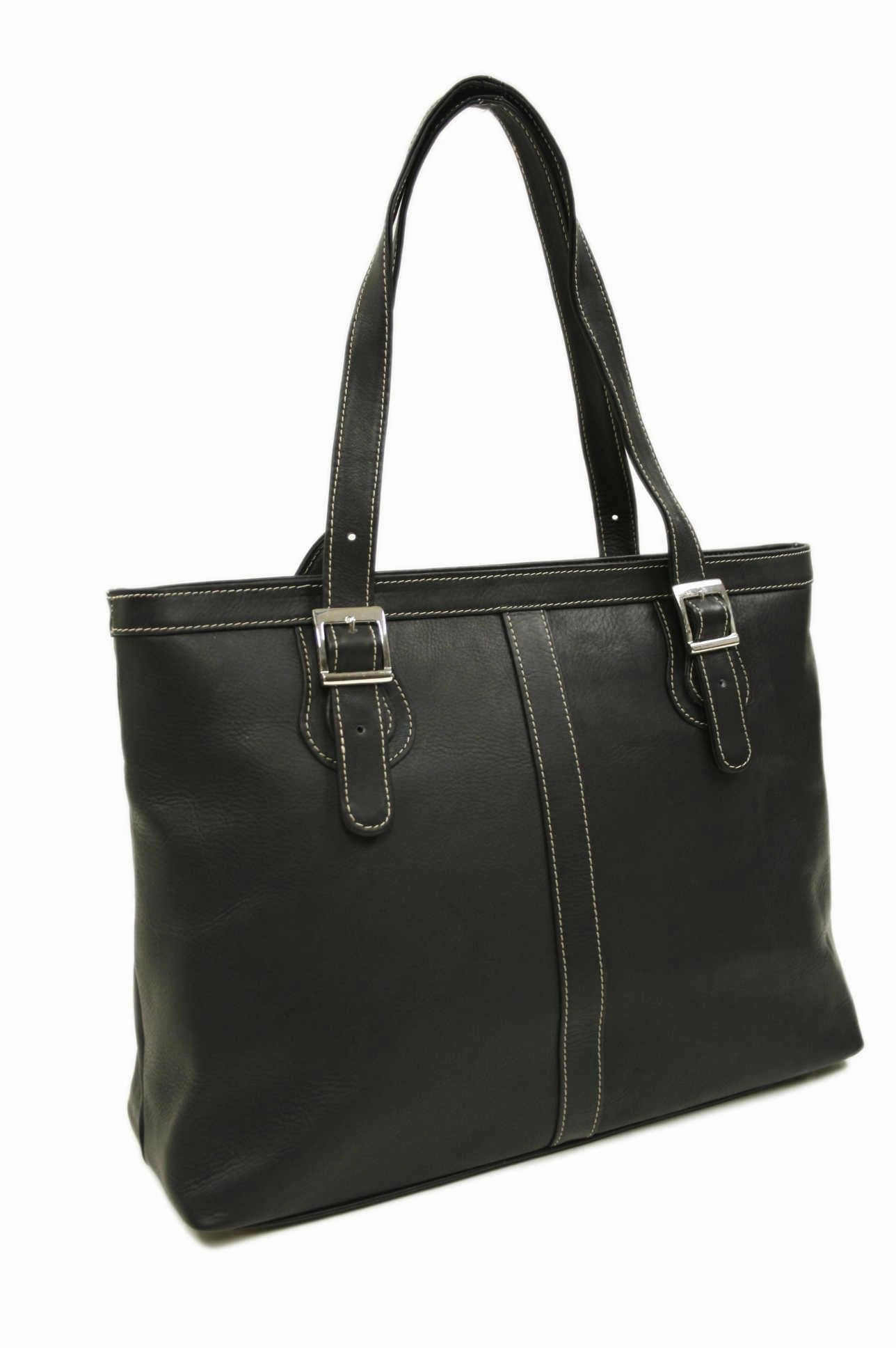 Piel Leather Ladies Laptop Tote Portable Duffel Bag Travel Accessories Case