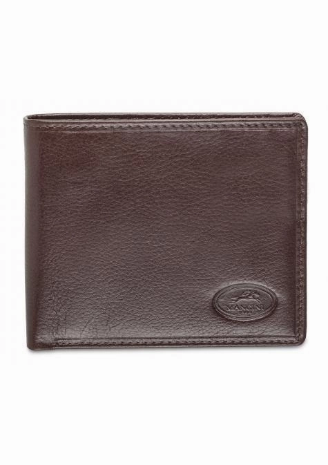 Mancini Equestrian-2 MenS Rfid Secure Center Wing Wallet With Coin Pocket Secure RFID Passport Wallet