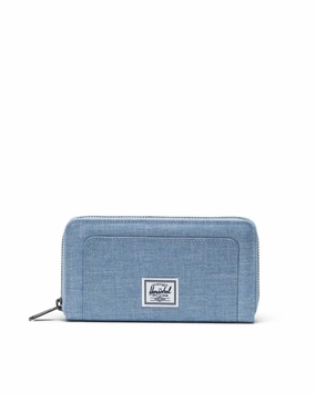 Herschel Thomas Wallet - Ashley Blue Crosshatch Travel Security Pocket Travel Money Pouch