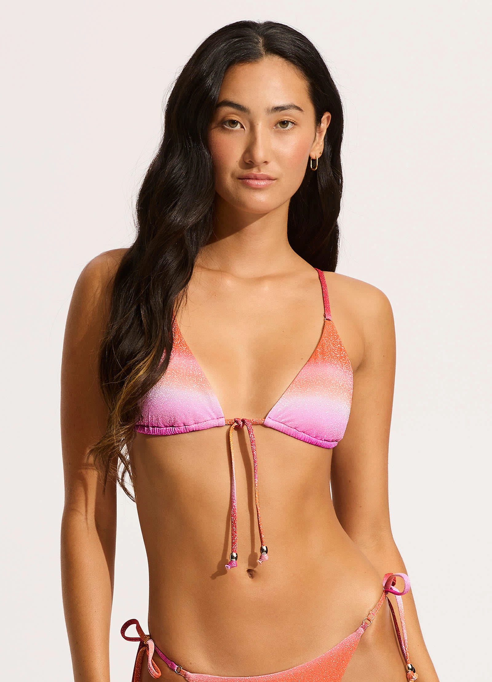 Spectrum Slide Triangle Bikini Top - Hot Pink affordable swimwear for women, chic swimsuits for women