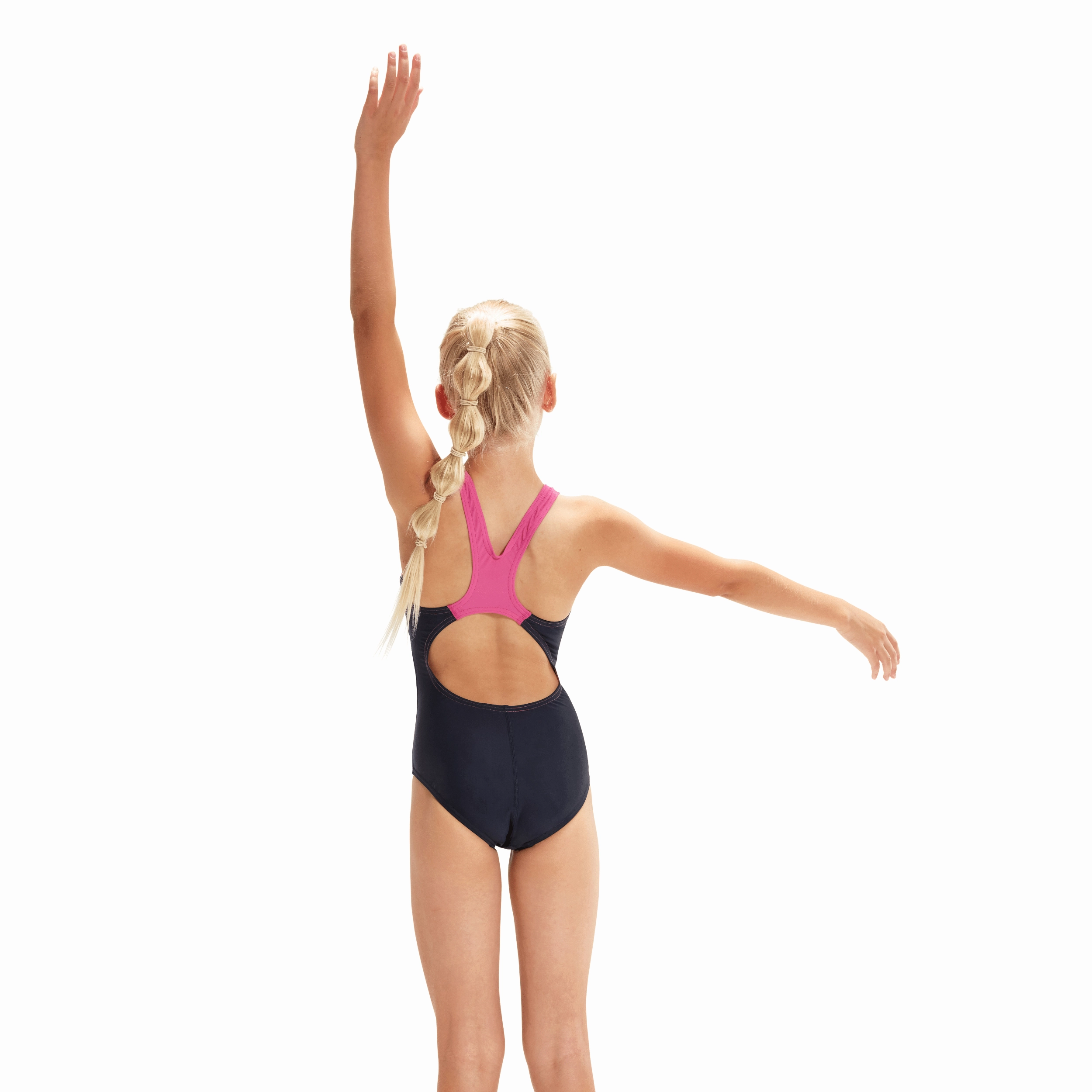 Speedo Digital Placement Splashback Girls Swimsuit - Navy/Blue