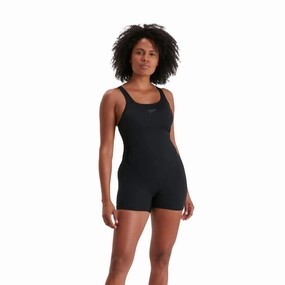 Speedo Eco Endurance  Womens Legsuit - Black swim training suits women, performance one piece swimsuits