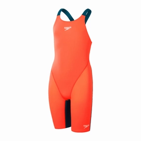 Speedo Endurance  Max Junior Girls Kneeskin - Red/Teal swim training suits women, performance one piece swimsuits