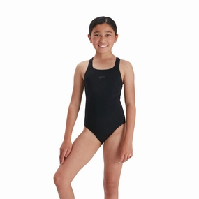 Speedo Girls Eco Endurance  Medalist Swimsuit - Black swim training suits women, performance one piece swimsuits