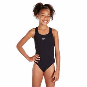Speedo Junior Medalist One Piece Girls Swimsuit - Black swim training suits women, performance one piece swimsuits
