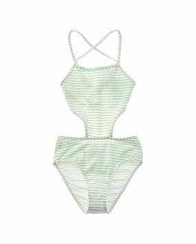 Splendid High-Neck Cutout One-Piece cute swimsuits for teen girls, modest teen swimwear