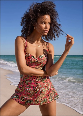 St Tropez Slimming Swim  - Splendid Paisley everyday swimwear for women, casual swim outfits ladies