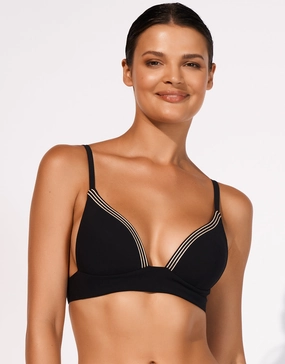 Stratum Bralette Bikini Top - Black Sand full coverage swim tops, cute bikini tops