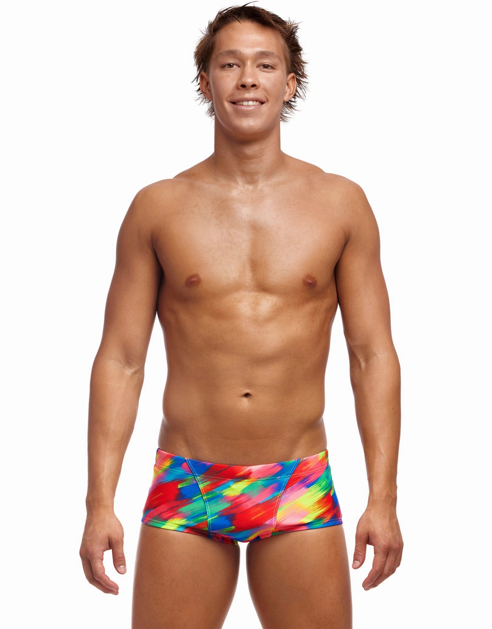 Stroked Classic Swim Trunks - Multi casual mens swimwear, affordable swimwear for men