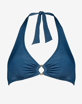 Summer Solids Halter Bikini Top - Indian Ink stylish swimwear tops, womens beach tops