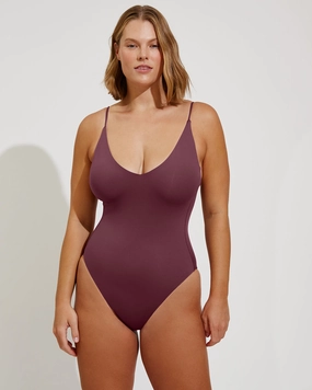 Sunday Suit - Desert Plum sleek design swimwear for women, minimalist swim styles