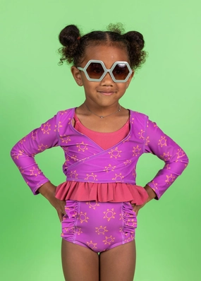 Suns | Mini Down in Front Ruffle Bottoms toddler girl swimwear, summer swimwear for girls