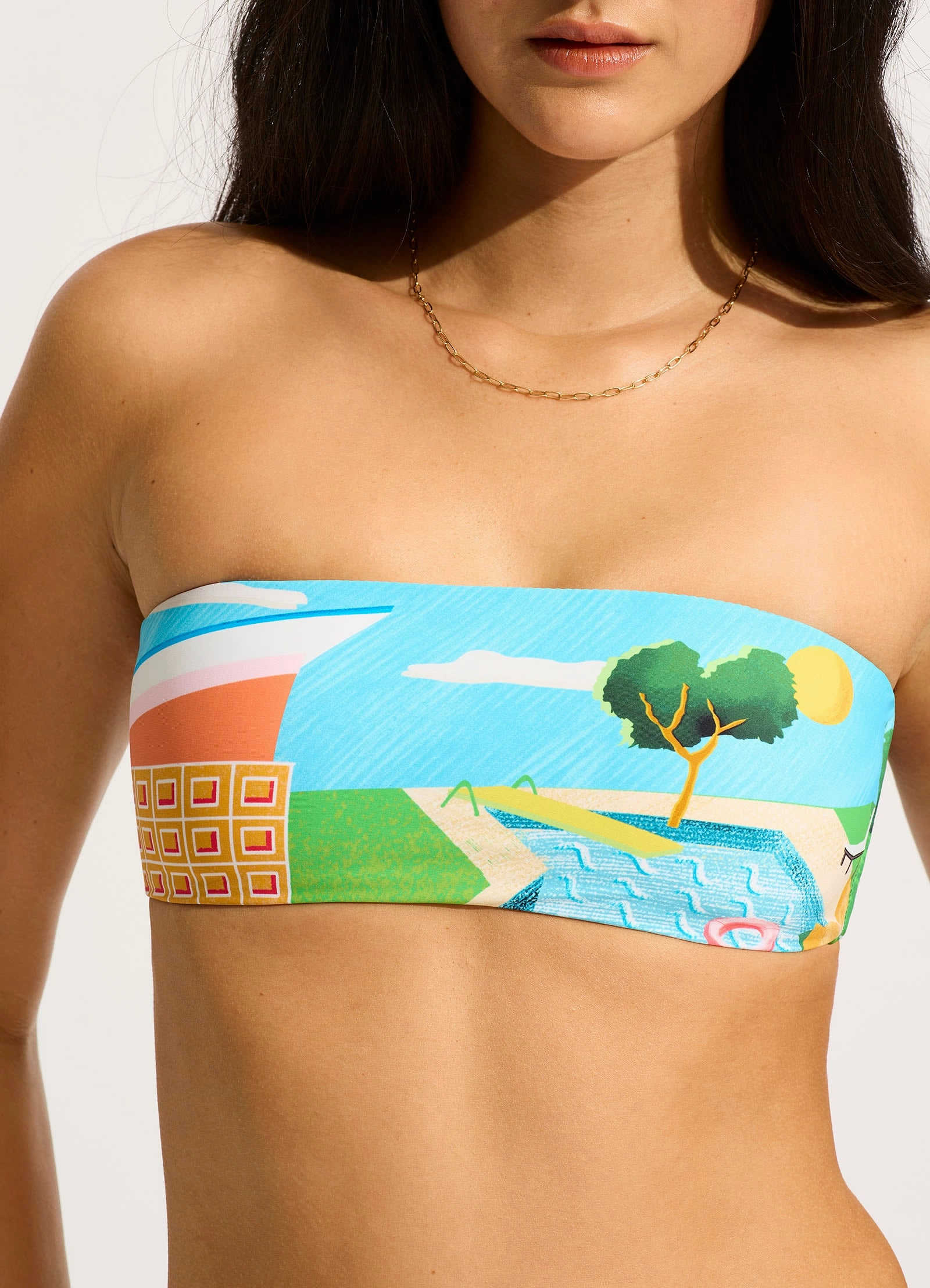 Sunset Bandeau Bikini Top - Turquoise