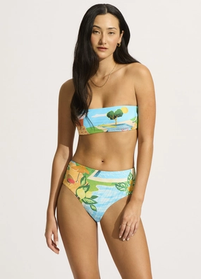 Sunset Bandeau Bikini Top - Turquoise flattering swimwear women, comfortable swimwear for women