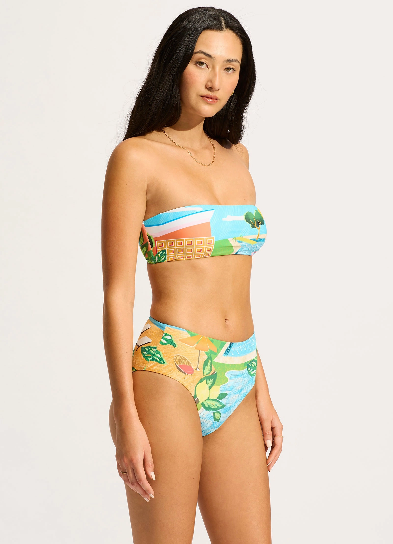 Sunset Bandeau Bikini Top - Turquoise